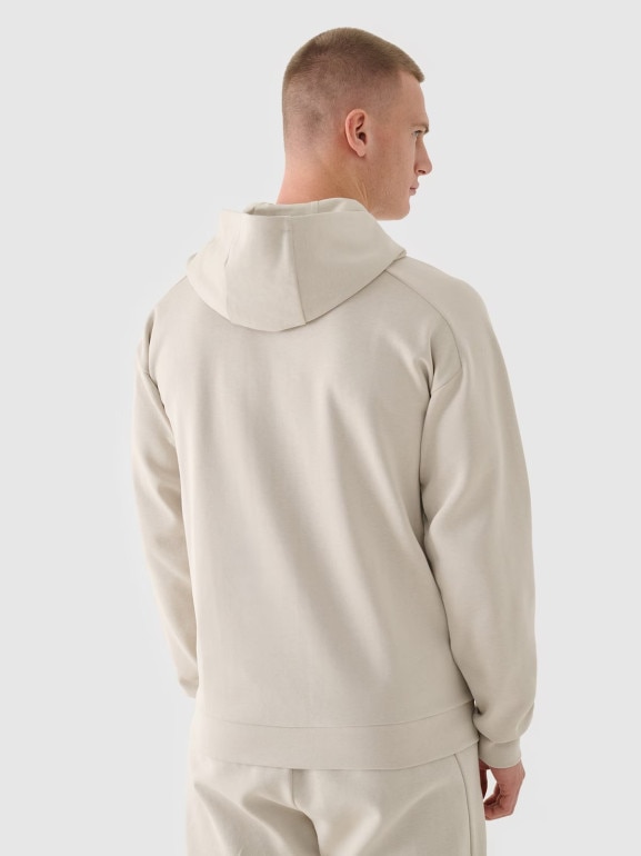 Męska bluza nierozpinana z kapturem 4F 4FRAW24TSWSM2050 - beżowa