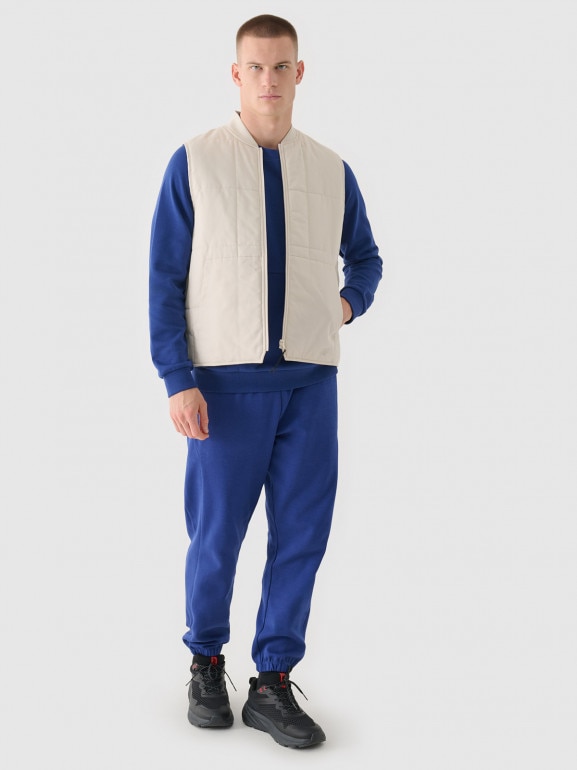 Męska bluza dresowa nierozpinana bez kaptura 4F 4FRAW24TSWSM2051 - niebieska 