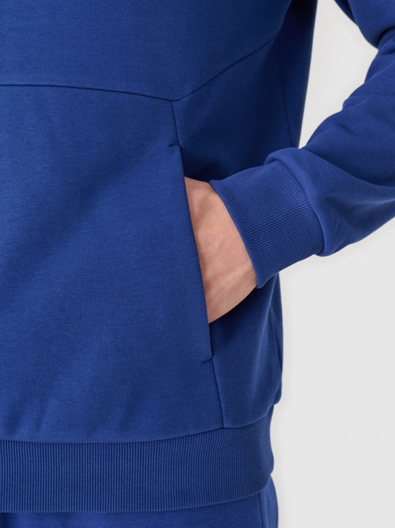 Męska bluza dresowa nierozpinana bez kaptura 4F 4FRAW24TSWSM2051 - niebieska 