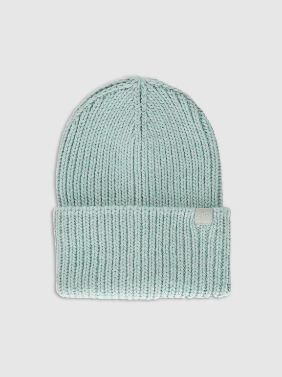 Damska czapka zimowa 4F 4FRAW25ACAPF0801 - turkusowa