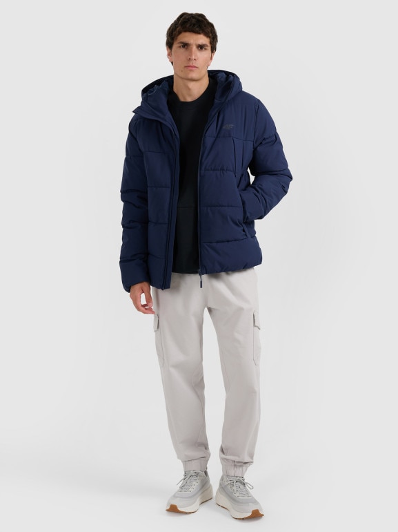 Męska kurtka puchowa 4F 4FRAW25TDJAM0794 - granatowa