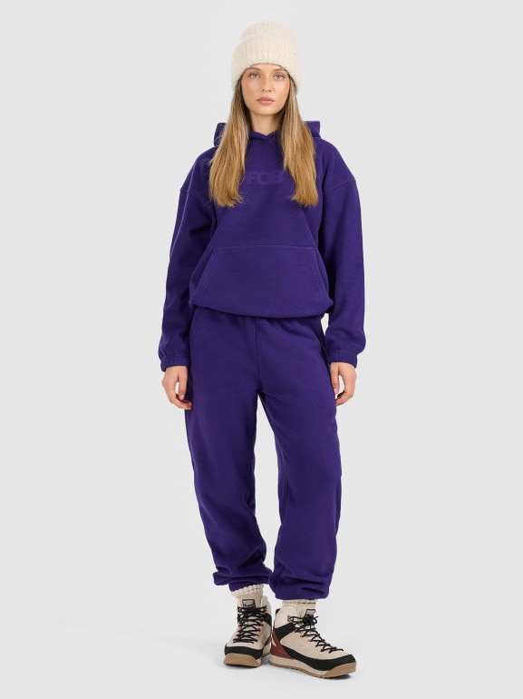 Damski polar z kapturem 4F 4FRAW25TFLEF451 - fioletowy