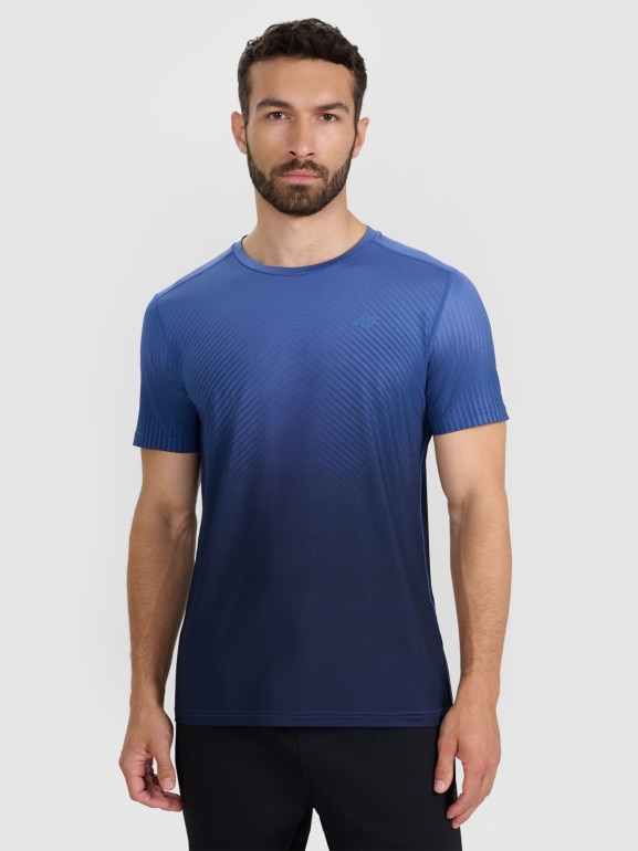 Męska koszulka treningowa 4F 4FRAW25TFTSM2081 - granatowa