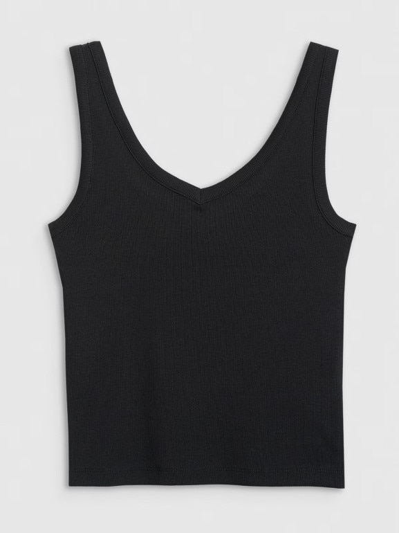 Damski top z prążkowanej dzianiny 4F 4FRAW25TSLEF289 - czarny