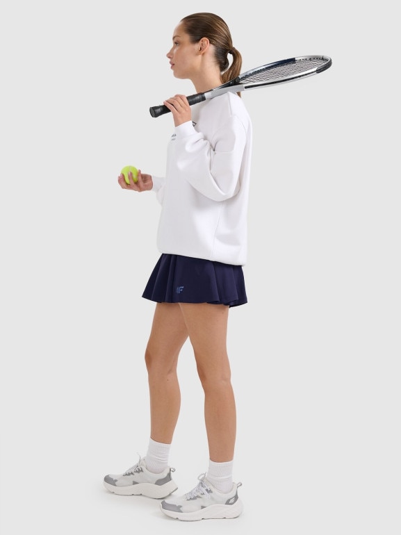 Damska bluza nierozpinana bez kaptura 4F 4FRAW25TSWSF2461 - biała