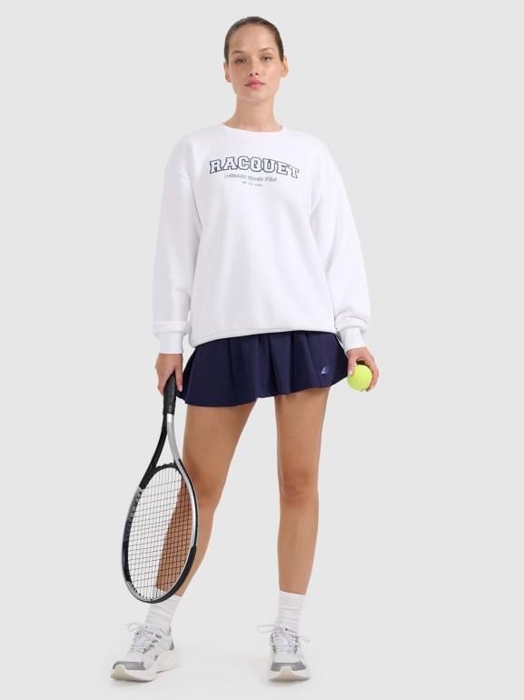 Damska bluza nierozpinana bez kaptura 4F 4FRAW25TSWSF2461 - biała