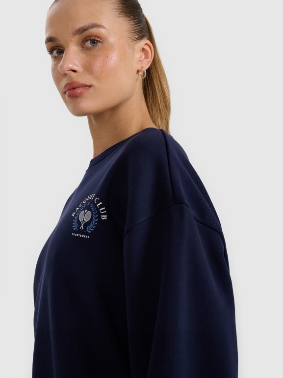 Damska bluza nierozpinana bez kaptura 4F 4FRAW25TSWSF2461 - granatowa