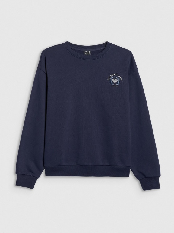 Damska bluza nierozpinana bez kaptura 4F 4FRAW25TSWSF2461 - granatowa