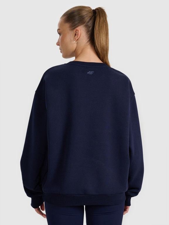 Damska bluza nierozpinana bez kaptura 4F 4FRAW25TSWSF2461 - granatowa