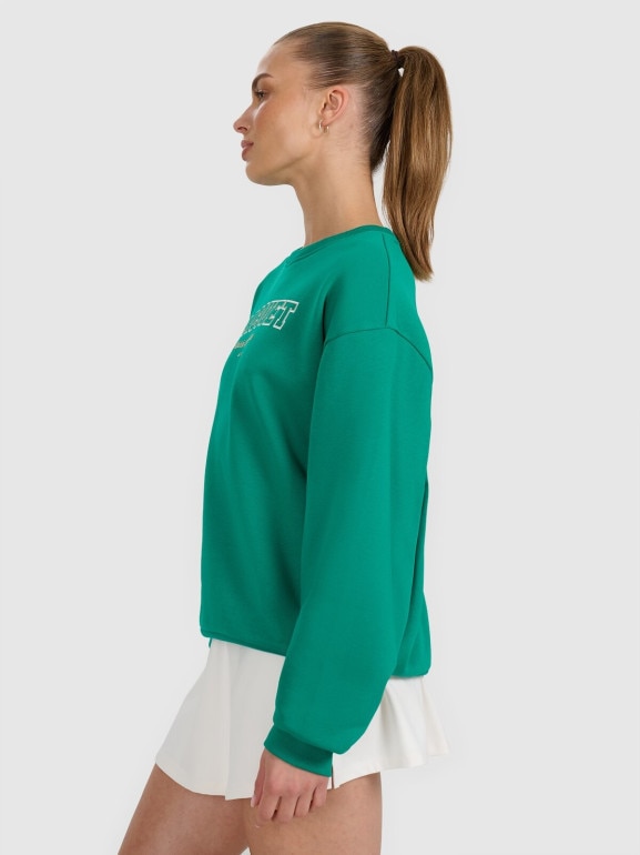 Damska bluza nierozpinana bez kaptura 4F 4FRAW25TSWSF2461 - zielona