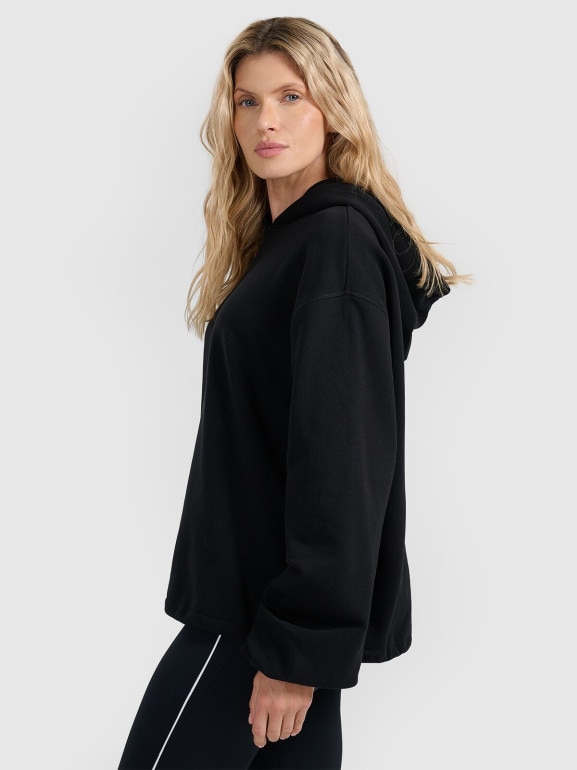 Damska bluza nierozpinana z kapturem 4F 4FRAW25TSWSF2462 - czarna