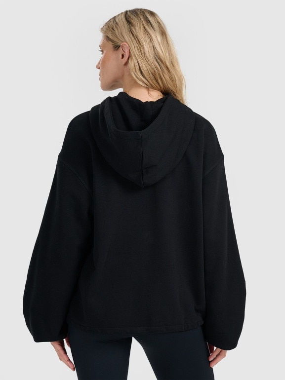 Damska bluza nierozpinana z kapturem 4F 4FRAW25TSWSF2462 - czarna