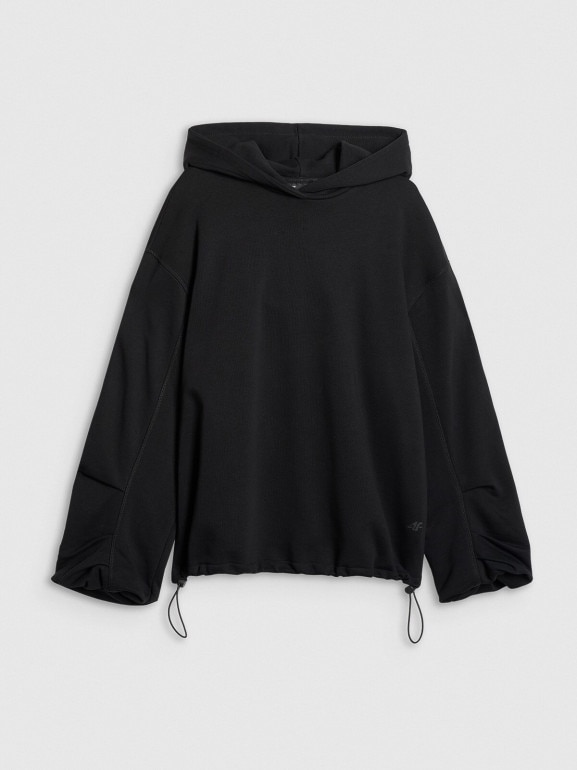 Damska bluza nierozpinana z kapturem 4F 4FRAW25TSWSF2462 - czarna