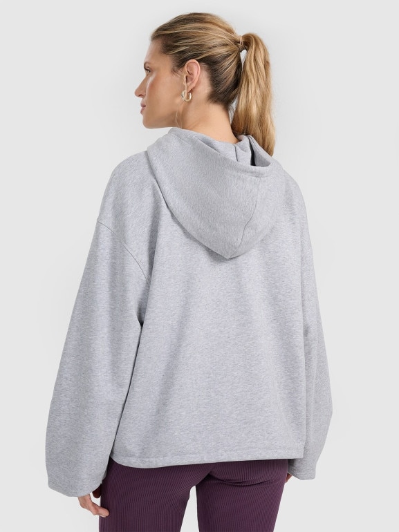 Damska bluza nierozpinana z kapturem 4F 4FRAW25TSWSF2462 - szara