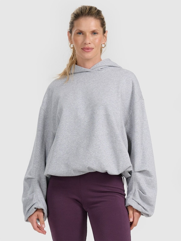 Damska bluza nierozpinana z kapturem 4F 4FRAW25TSWSF2462 - szara