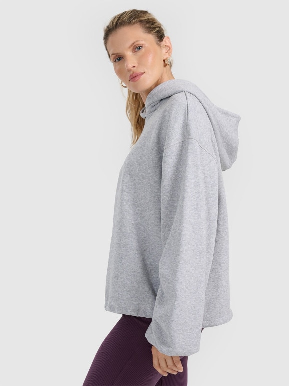 Damska bluza nierozpinana z kapturem 4F 4FRAW25TSWSF2462 - szara
