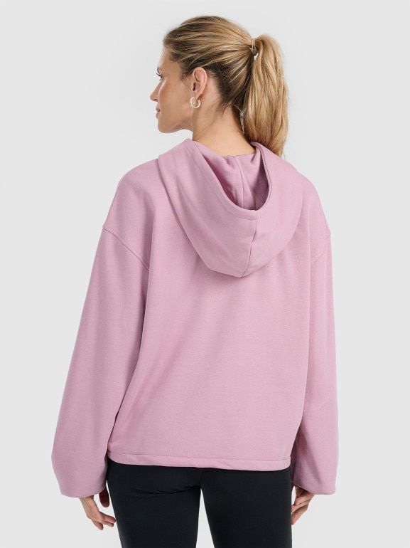 Damska bluza nierozpinana z kapturem 4F 4FRAW25TSWSF2462 - różowa