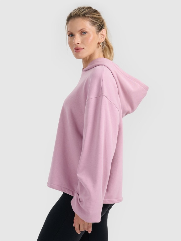 Damska bluza nierozpinana z kapturem 4F 4FRAW25TSWSF2462 - różowa