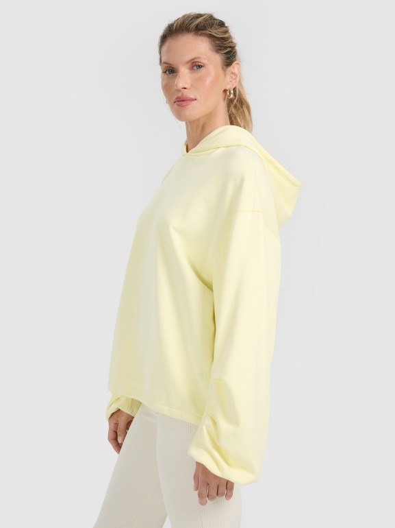 Damska bluza nierozpinana z kapturem 4F 4FRAW25TSWSF2462 - żółta