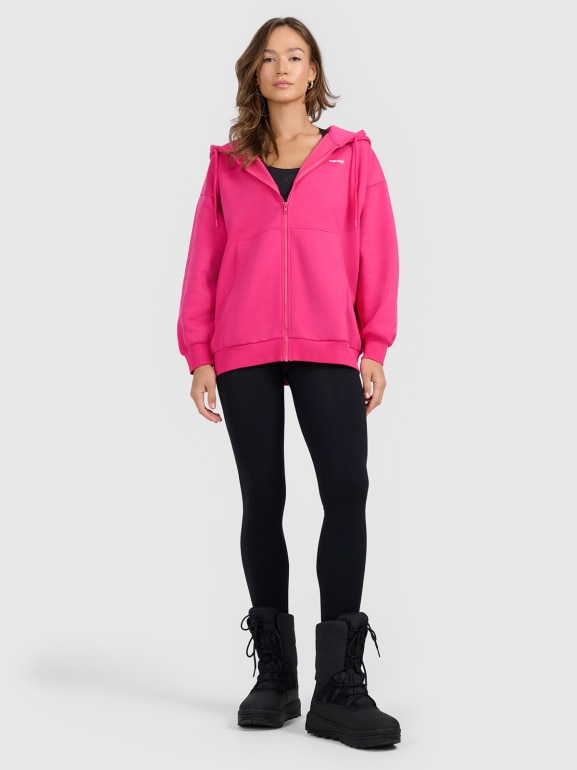 Damska bluza rozpinana z kapturem 4F 4FRAW25TSWSF2588 - różowa