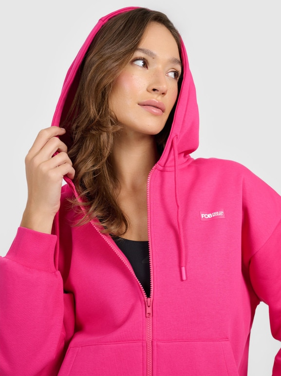 Damska bluza rozpinana z kapturem 4F 4FRAW25TSWSF2588 - różowa