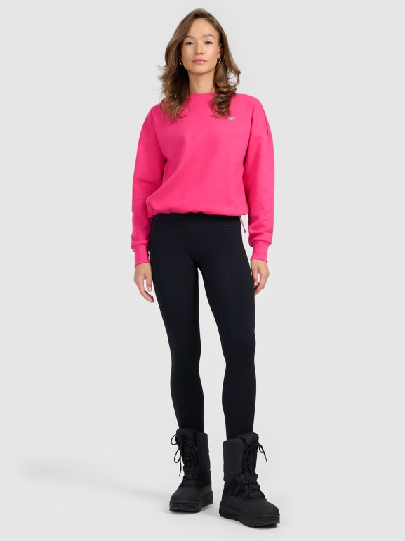 Damska bluza nierozpinana bez kaptura 4F 4FRAW25TSWSF2590 - różowa