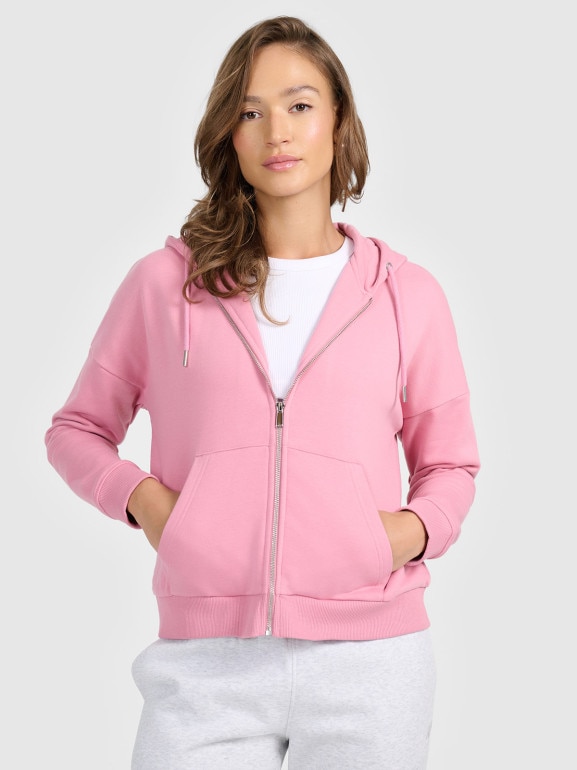 Damska bluza rozpinana z kapturem 4F 4FRAW25TSWSF2776 - różowa