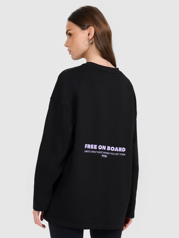 Damska bluza nierozpinana bez kaptura 4F 4FRAW25TSWSF2900 - czarna