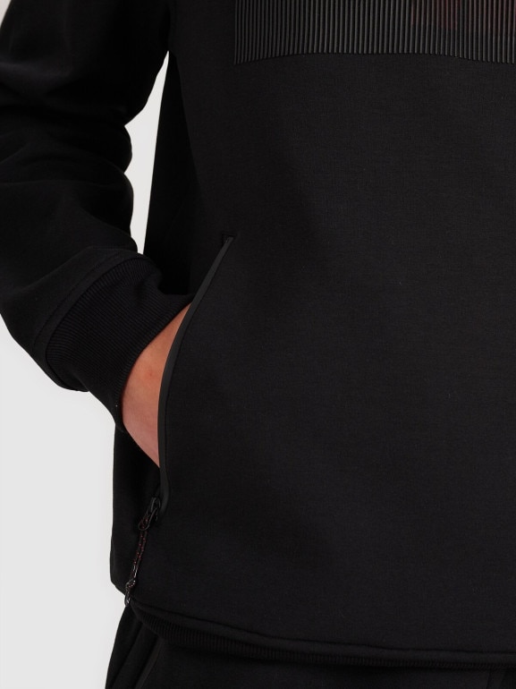 Męska bluza nierozpinana z kapturem 4F 4FRAW25TSWSM2537 - czarna