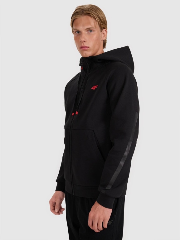 Męska bluza rozpinana z kapturem 4F 4FRAW25TSWSM2538 - czarna