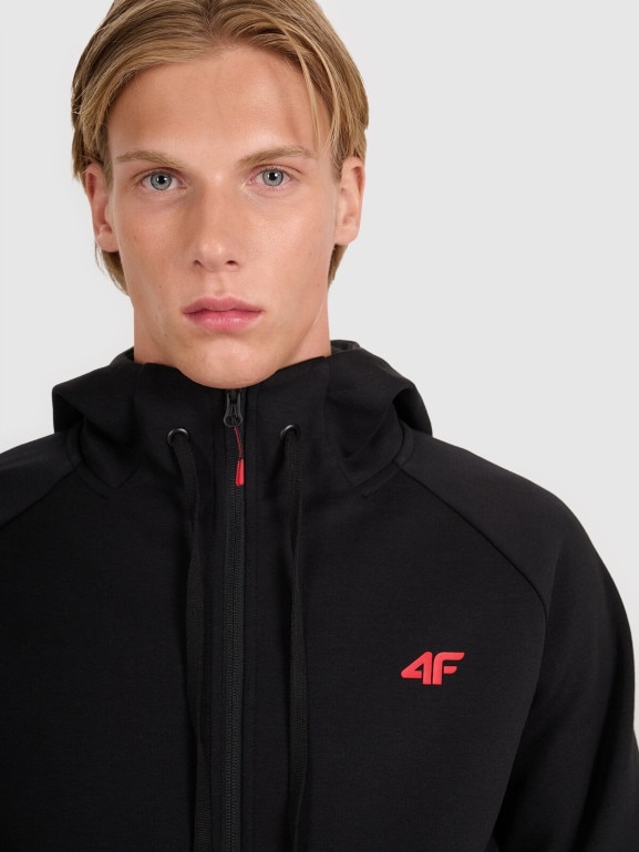Męska bluza rozpinana z kapturem 4F 4FRAW25TSWSM2538 - czarna