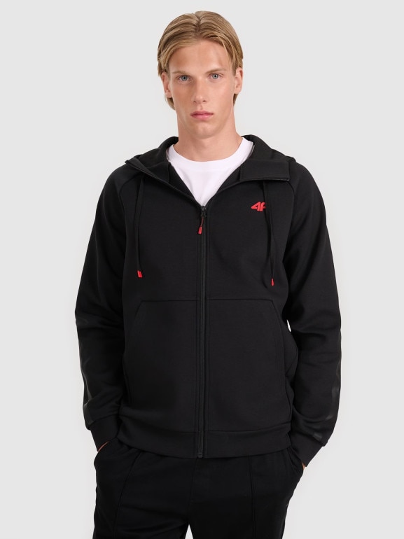 Męska bluza rozpinana z kapturem 4F 4FRAW25TSWSM2538 - czarna