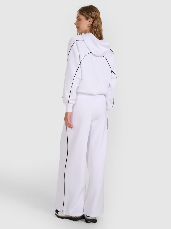 Damskie spodnie dresowe 4F 4FRAW25TTROF1577 - białe