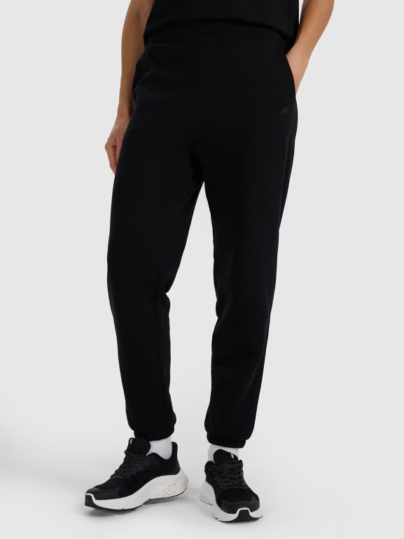 Damskie spodnie dresowe joggery 4F 4FRAW25TTROF1613 - czarne