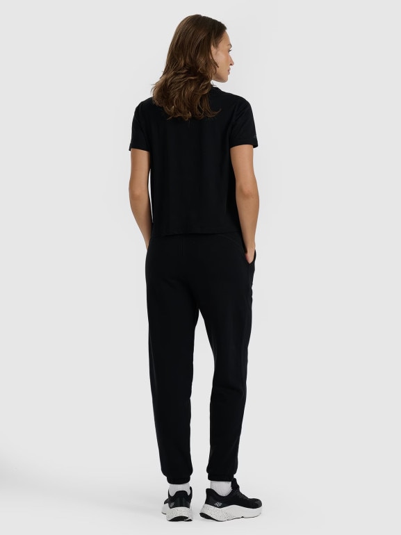 Damskie spodnie dresowe joggery 4F 4FRAW25TTROF1613 - czarne