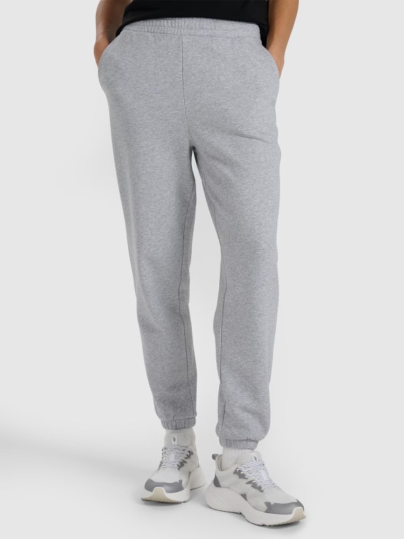 Damskie spodnie dresowe joggery 4F 4FRAW25TTROF1613 - szare