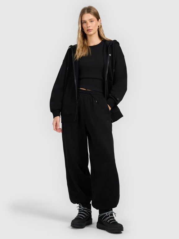 Damskie spodnie dresowe joggery 4F 4FRAW25TTROF1706 - czarne