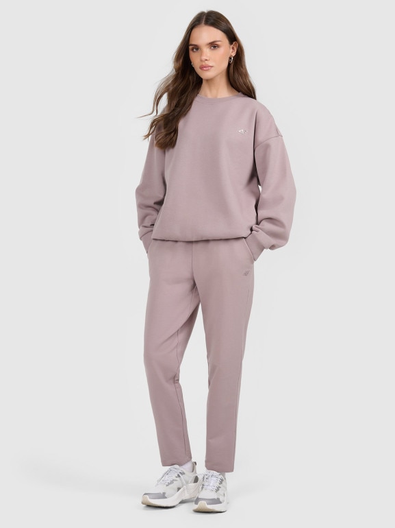 Damskie spodnie dresowe 4F 4FRAW25TTROF1847 - beżowe