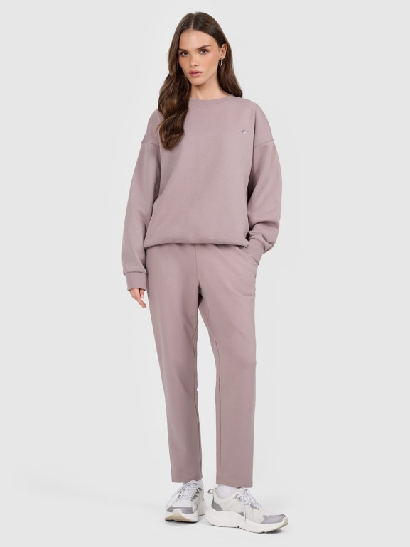 Damskie spodnie dresowe 4F 4FRAW25TTROF1847 - beżowe