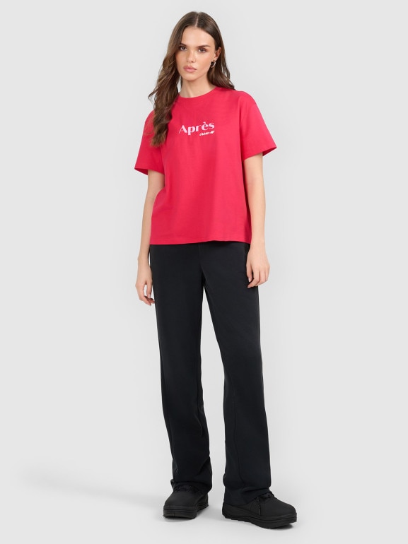 Damski t-shirt z nadrukiem 4F 4FRAW25TTSHF3410 - różowy