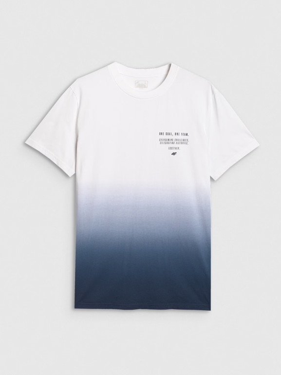 Męski t-shirt z nadrukiem 4F 4FRAW25TTSHM3226 - granatowy