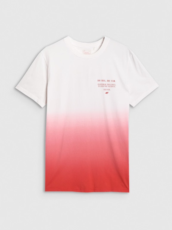 Męski t-shirt z nadrukiem 4F 4FRAW25TTSHM3226 - czerwony