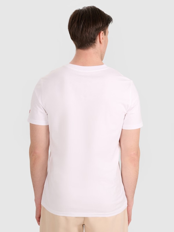 Męski t-shirt z nadrukiem 4F 4FRAW25TTSHM3236 - biały