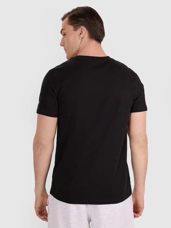 Męski t-shirt z nadrukiem 4F 4FRAW25TTSHM3236 - czarny