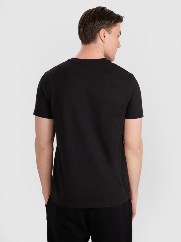 Męski t-shirt z nadrukiem 4F 4FRAW25TTSHM3237 - czarny