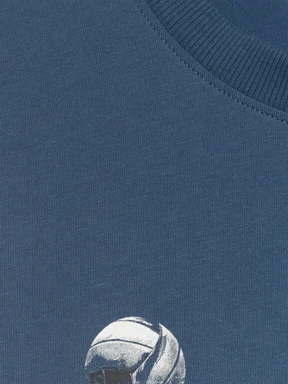 Męski t-shirt z nadrukiem 4F 4FRAW25TTSHM3237 - turkusowy