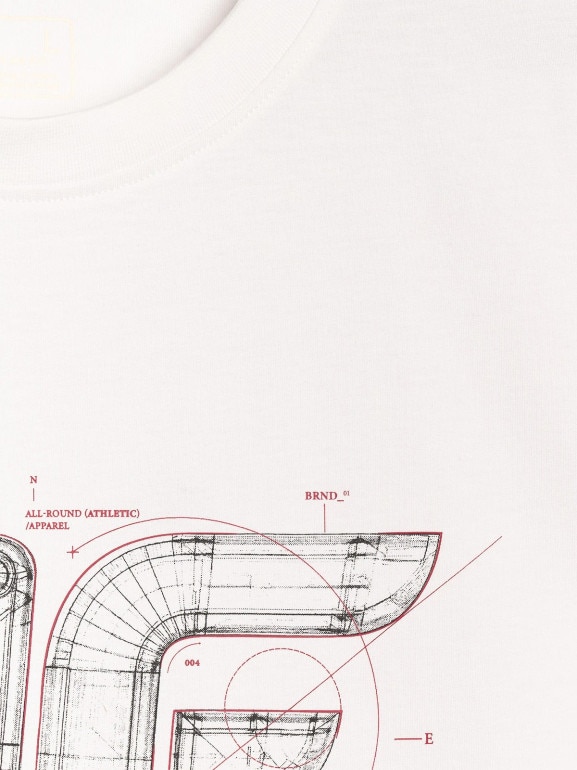 Męski t-shirt z nadrukiem 4F 4FRAW25TTSHM3311 - biały