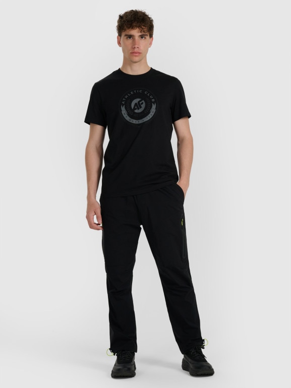 Męski t-shirt z nadrukiem 4F 4FRAW25TTSHM3338 - czarny