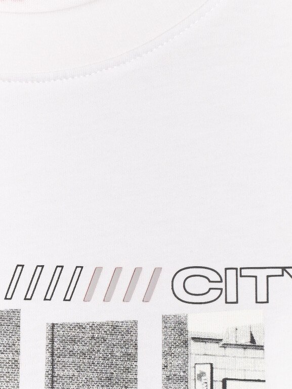 Męski t-shirt z nadrukiem 4F 4FRAW25TTSHM3364 - biały