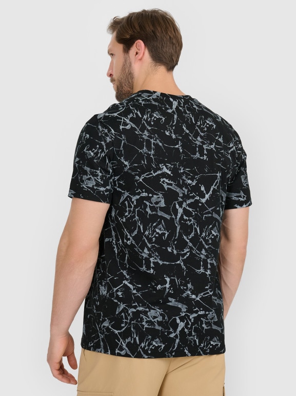 Męski t-shirt z nadrukiem 4F 4FRAW25TTSHM3379 - czarny